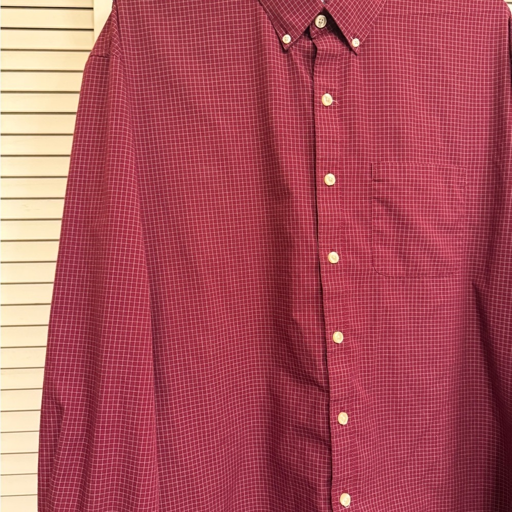 Van Heusen Men’s 3XL  Red Casual Button Down Shirt Long Sleeve - Picture 4 of 11